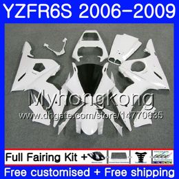 Body For YAMAHA YZF R6 S R 6S YZF600 YZFR6S 06 07 08 09 231HM.10 YZF-600 Glossy white hot YZF R6S YZF-R6S 2006 2007 2008 2009 Fairings Kit