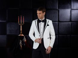 Brand New White Slim Fit Groom Tuxedos Excellent Men Wedding Tuxedos Groomsmen Men Business Dinner Prom Party Suit(Jacket+Pants+Tie+Girdle)8