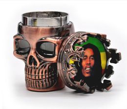 Plastic head TOBACCO GRINDER 3 layer metal gear grinder broken skull smoke detector