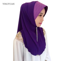 Broches para las bufandas Rebajas TJ56 Nuevo Easy Wear Muslim Hijabs Hijabs Corea CRISTAL HEMP Bufanda de las mujeres El alumno de seda Bufandas de las señoras de alta cantidad Showl (sin broche) D18102406