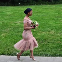 Bridesmaid Dresses Blush Pink Country Off Shoulder Beach Wedding Guest Dresses Arabic Dubai Maid of Honor Gowns Cheap