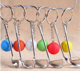 Golf keyring Top grade metal club with ball keychain Sport gift for souvenir key ring