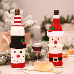 Christmas Decorations For Home Wine Bottle Cover Bag Santa Claus XMAS Decor New Year Ornament Dinner Table