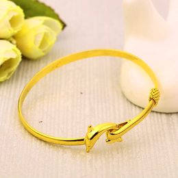 Hot New gift factory price Gold charm bangle Fine Noble mesh Dolphin bracelet fashion jewelry 1834