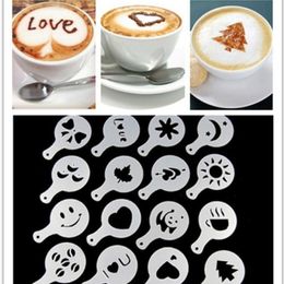 Plastic PP Coffee Mould Barista Cappuccino Template Creative Strew Pad Duster Spray Tools Factory Direct Sale 1 8tt BB