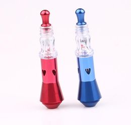 Newest microphone shaped Metal Tobacco Herbal Smoking Pipes Cigarette Hand Spoon Pipe Tools Holder Filter Snuff Glass Bongs Bubbler