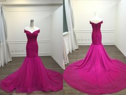 Hot Pink V neck Prom Dress Cheap Mermaid With Cap Short Sleeve Tulle Ruched PLus szie Women Formal Gowns Corset Back New Cheap