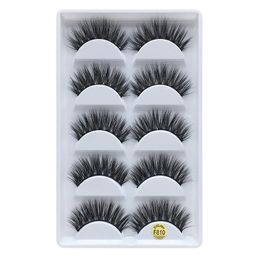 5 Styles Handmade 3D Mink False Eyelashes Cross Natural Eye Lashes Stage Makeup False Eyelashes F810-F850