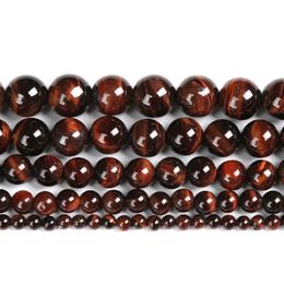 8mm Factory Price Natural Stone Red Tiger Eye Agat Round Loose Beads 16" Strand 4 6 8 10 12 MM Pick Size For Jewellery