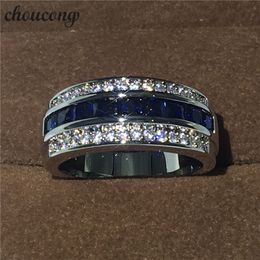 Eternity Fashion Jewellery Male ring stone 5A Zircon Cz white gold filled Party Engagement Wedding Band Ring for Men