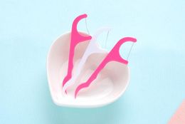 Plastic Toothpick Dental Floss Picks Waxed Teeth Toothpicks Stick Flossers Sword Oral Care 25Pcs/ SET 7.8*2CM lin2302