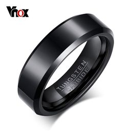 Black Tungsten Carbide Men's Ring Wedding Engagement Ring for Man Jewellery 6mm Wide Anillos