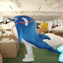 2018 Factory sale hot Advertising Mascot Lovely Blue Dolphin Mascot Costume High Quality Cartoon Mascot free shipping