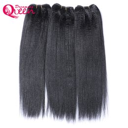 Brazilian Light Yaki Hair Bundles Virgin Human Hair Coarse Yaki India Yaki Weaves 100% Unprocessed Hair Natural Colour 3 Pieces Free Shipping