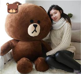 Hot Item! Line Office 47inches Giant Stuffed Soft Plush 120cm Huge Cute Cartoon Brown Bear Toy Kids Gift Free Shipping