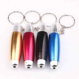 Newest Colourful Metal Pipe Keychain Torpedo Shape Mini Smoking Pipe Unique Design Easy Carry Clean Tube Portable