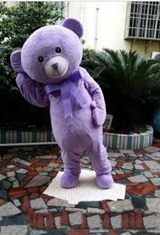 2018 Factory direct sale Adult Cute BRAND Cartoon Lovely Hot Purple Bear Mascot Costume Fancy Dress