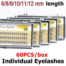 6-12Mm Thick 60 Pcs/Box False Eyelash Eyelashes Natural Curler Individual Lashes Makeup Eyelash Extension DHL Free es