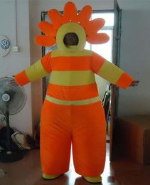 2018 High quality hot a sunflower man mascot costume can see the face for adult to wear