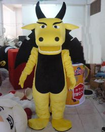 2018 Factory sale hot yellow dragon mascot costume with wings for adult to wear for sale