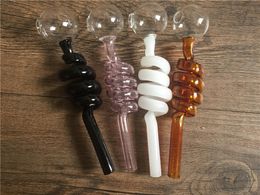 HIGH quality glass oil burner thick pyrex oil burner pipe Smoking Handle Pipes Curved Smoking Pipes Hand Blown Recycler Best Oil Burner