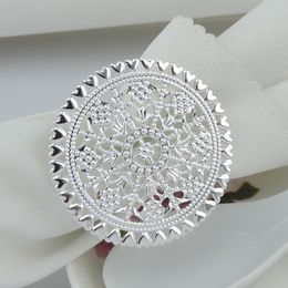 12 pcs/ lot Hotel circle table napkin ring napkin ring Metal sheet towel buckle table decorations