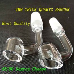 4mm thick Quartz Banger Smoking Pipes Accessories Club Domeless Bucket Nail 90/45 Degree 10mm 14mm 18mm For Hookahs Glass Water Bongs Oil Rigs