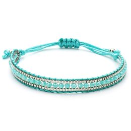 Fashion Handmade Bohemian Style Multi-color Beads Link Bracelet Womens Antique Rainbow Crystal Beaded Bracelets Jewellery