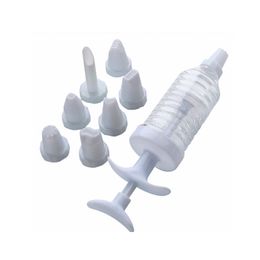 Nozzle Pastry Tube Fondant Cake Decorating Plastic Tool set Cupcake Cake Decorating Icing Piping Syringe Gun 8pcs /set