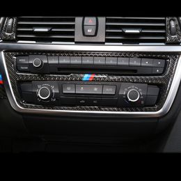 Car Sticker For BMW F30 F31 F32 F33 F34 F36 Carbon Fibre Car Control CD Panel Cover Trim Air conditioning Outlet Frame Decoration Auto Accessories