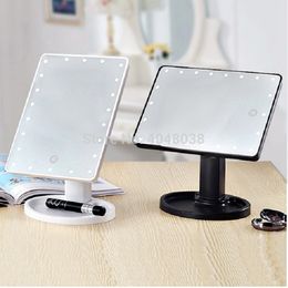 Makeup Mirror LED Touch Screen with Light 16/22 Bulbs with USB Desktop Square Rotating Vanity Mirror Cosmetic Tool