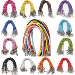 30Pcs/lot Mixed Leather Braid Rope Hemp Cord Bracelets Cord String Rope Chain Clasp for Jewelry Making findings