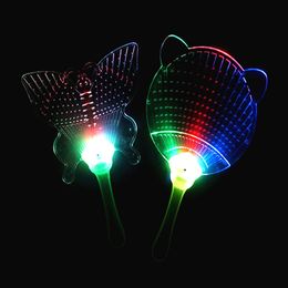 Novelty Lighting LED Colorful Plastic Flashing Hand Fan Night Glowing light Kids Toys Party Decoration Halloween Christmas