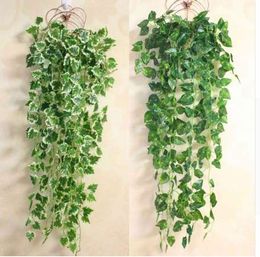 Artificial Plants Home Wedding Decoration Green Plant Ivy Leaf Artificial Flower Plastic Garland Vine artificial flowers wall