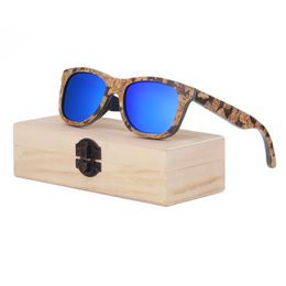 wooden gift boxes for men UK - cork Wooden Polarized Wood Sunglasses Mens Vintage UV400 eyewear women Bamboo glasses in Gift Box