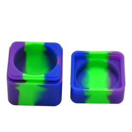 New Colourful Square Nonstick 9ML Wax Containers Silicone Box Jars Tool Storage Jar Oil Holder Pill Boxes Multiple Uses Hookah Accessories