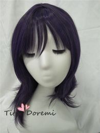 wigs Cosplay fashion hair purple short straight hair wig