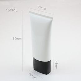 150g White Bright Flat Tube Hoses Cream Lotion Plastic PE Tube /cosmetic Packaging Travel Essential Refillable Bottles F20173715