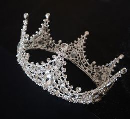 Bridal Crown Headdress Wedding Accessories Round Crown Princess Birthday Hair accessories Korean style full crown