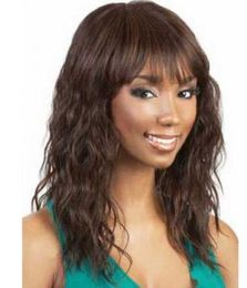 Western Style Towheaded Curly Deep Brown Synthetic Capless Vogue Wig Hair