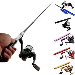 new selling Mini Telescopic Portable Pocket Pen Shape Aluminum Alloy Fishing Rod Reel Line Set Kits