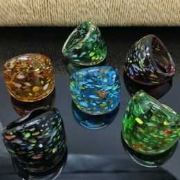 free wholesale hot 6pcs spot lampwork glass murano ring fashion murano ring 1719mm