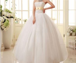 Full Size 2018 New Pearl Drop White Luxury Beading Wedding Dress For Women Bridal Gowns vestidos Free Shipping