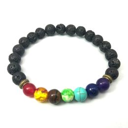Yoga 7 Chakras Bracelets For Women 2018 Sparkling Crystal Four Colours Healing Balance Beads Nature Stone Bracelets
