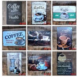 Enjoy Coffe Time Wall Art Painting Plaque Coffee Makes Everything Possible Vintage Metal Signs Home Decor For Cafe Shop YN018