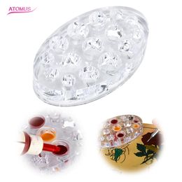 Oval Clear Acrylic Pigment Cup Cap Rack Permanent Tattoo Ink Cup Holder Stand 15 Holes Tattoo Stand and Racks