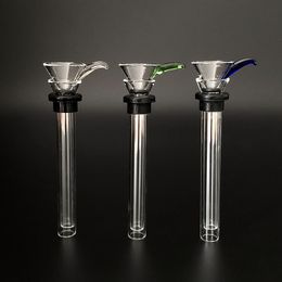 Glass Male Slides and Female Stem Slide Funnel style with black rubber simple downstem for Smoking Glass Bongs Oil Rigs Water Pipe