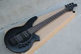 Matte Black Electric Bass with 2H Pickups,5 Strings,Black Pickguard ,Rosewood Fretboard,can be customized as you request