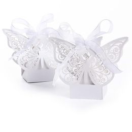 50pcs Candy Box Wedding Gift Bag paper Butterfly Decorations for Wedding baby shower birthday Guests Favours Event Party Supplies