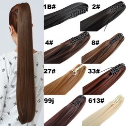 big discount 100 natural brazilian remy human hair ponytail claw clips in on human hair extension straight wave free dhl